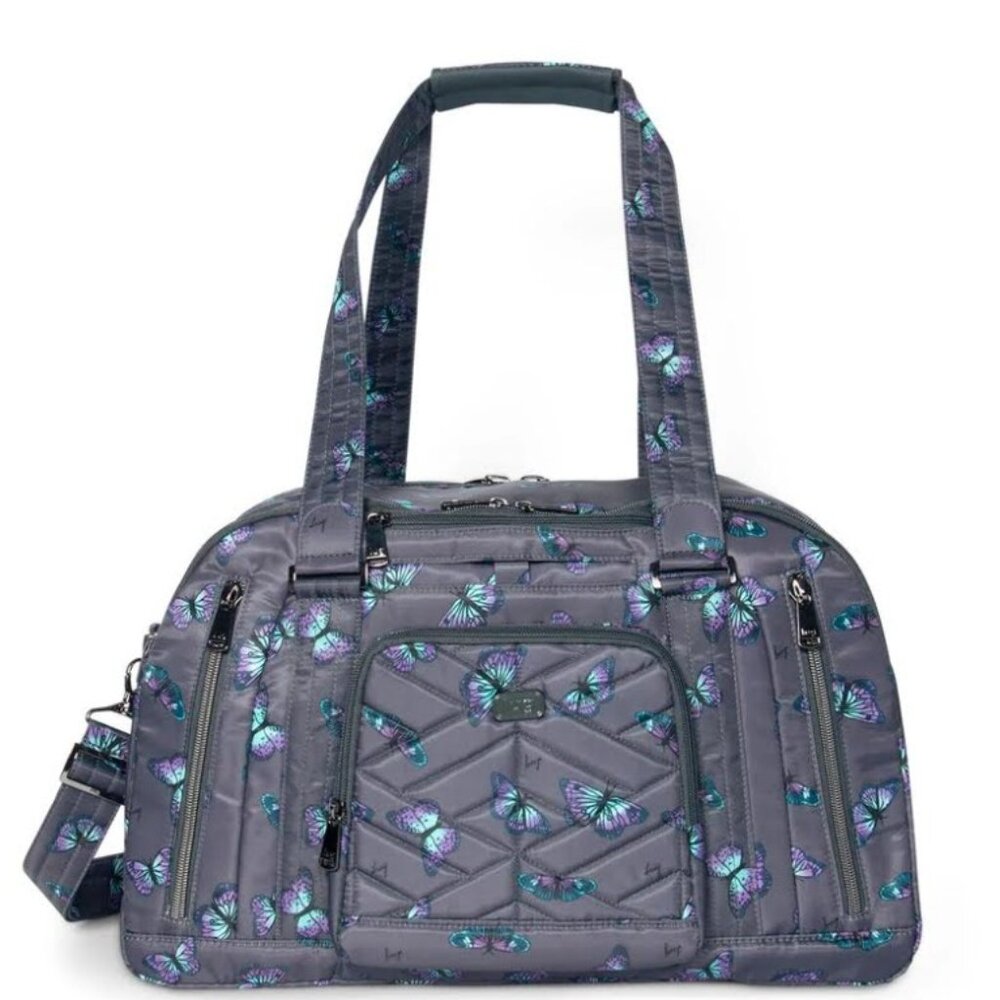 Lug Propeller 2 Overnight Bag Butterfly Grey NWOT